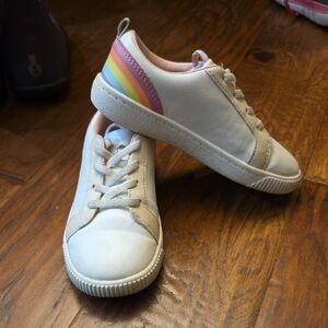 Carter's White Sneakers with Rainbow Accent
